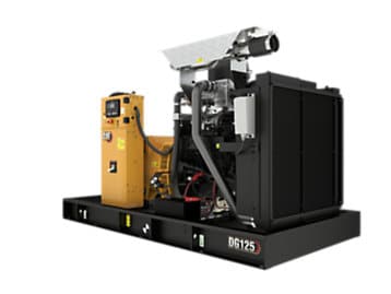 Generador DG125 Caterpillar, planta eléctrica a gas y petróleo confiable para industrias, maquinaria pesada.