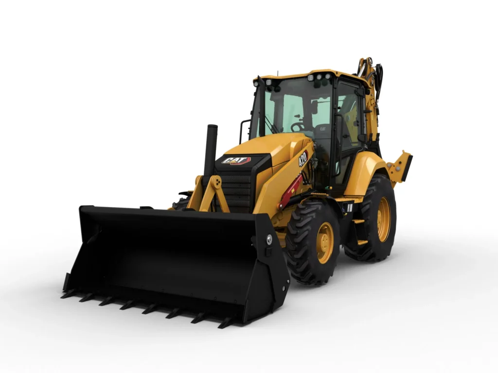 Retroexcavadora de pivote central Caterpillar 420, potente y eficiente, ideal para proyectos de construcción.